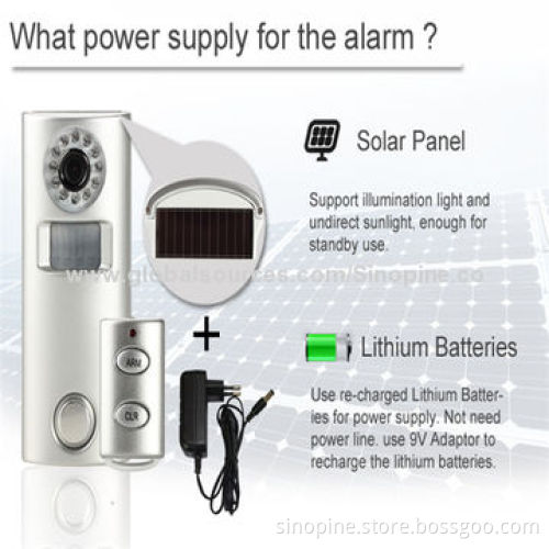 130dB Siren PIR Sensor DIY SMS GSM Alarm with Night Vision Camera